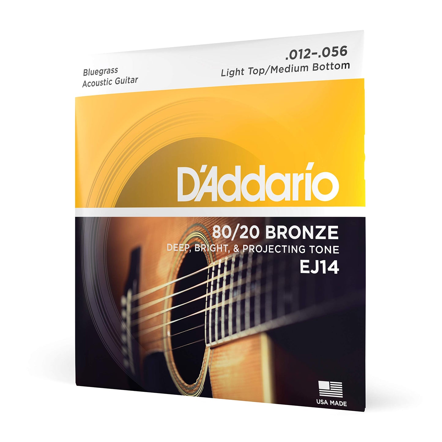 D'Addario Guitar Strings - Acoustic Guitar Strings - 80/20 Bronze - For 6 String Guitar - Deep, Bright, Projecting Tone - EJ11 - Light, 12-53(Pack of 1)